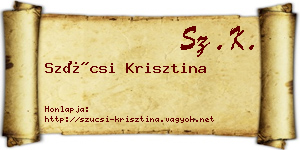 Szücsi Krisztina névjegykártya