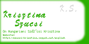krisztina szucsi business card